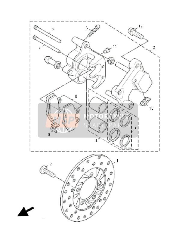 Yamaha XC125 CYGNUS X 2008 Front Brake Caliper for a 2008 Yamaha XC125 CYGNUS X